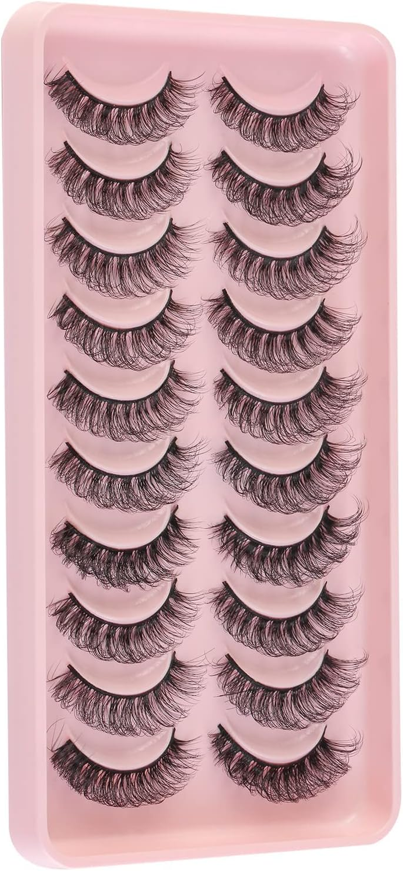 Eyelashes Russian Volume Strip Lashes Natural Wispy D Curly False Eyelashes Look like Extensions 10 Pairs (AB036)