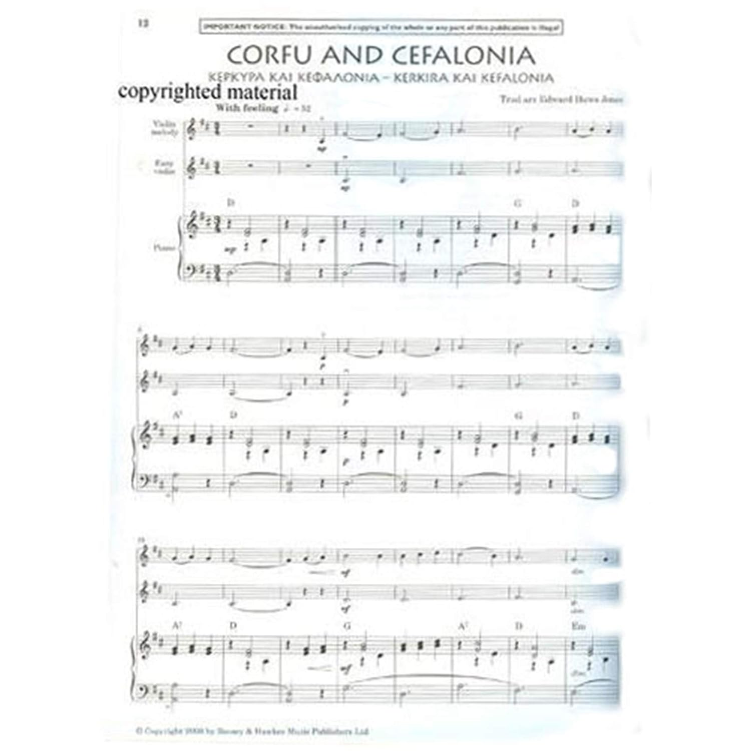 The Greek Fiddler: Violin and Piano Complete