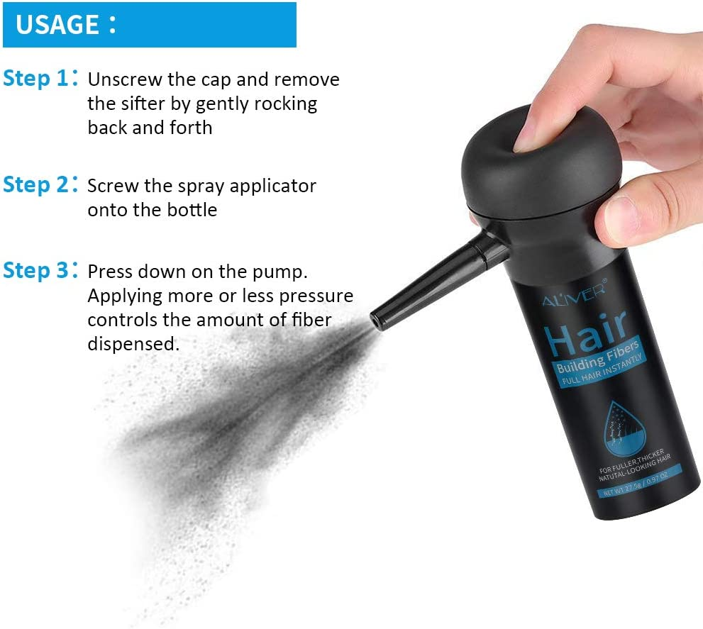 Hair Building Fibers Spray Pump Applicator, Spray Applicator Pump Nozzle for Hair Fibers to Instantly Thicken Thinning or Balding Hair for Men and Women, Natural Hair Loss Concealer Tool image number 5
