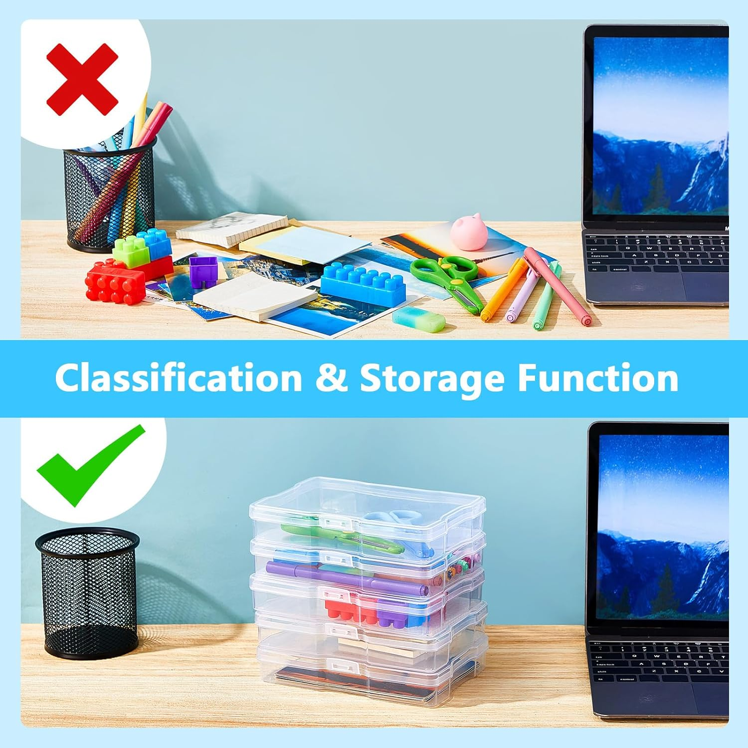 Geelin 30 Pcs Clear Photo Storage Boxes for 4" X 6" Pictures Transparent Photo Case Plastic Photo Organizers and Storage Photo Storage Containers Photo Keeper for Photo Picture Card, 6.7 X 4.7 X 1.2'' image number 2