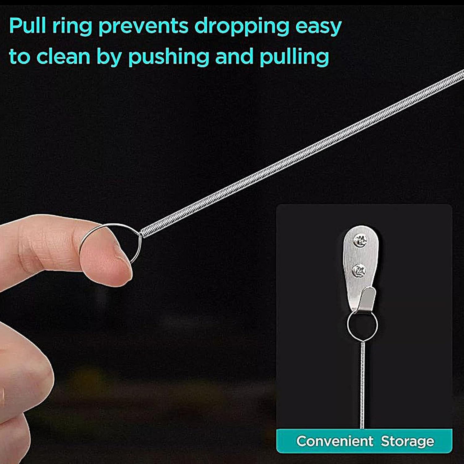 Drain Cleaning Brush | 59Inch Drain Pipe Brush | Sunroof Scrubber Automotive Care Accessories for Window Vehicle Sink Vent Outdoor Kitchen Laundry Home RV Bathroom Camping image number 5