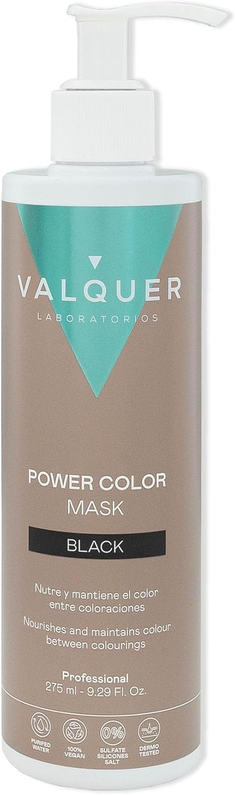 Valquer Power Colour Mask Vegan and Silicone Free Formula Gives Hair Colour 290 Ml Black image number 2