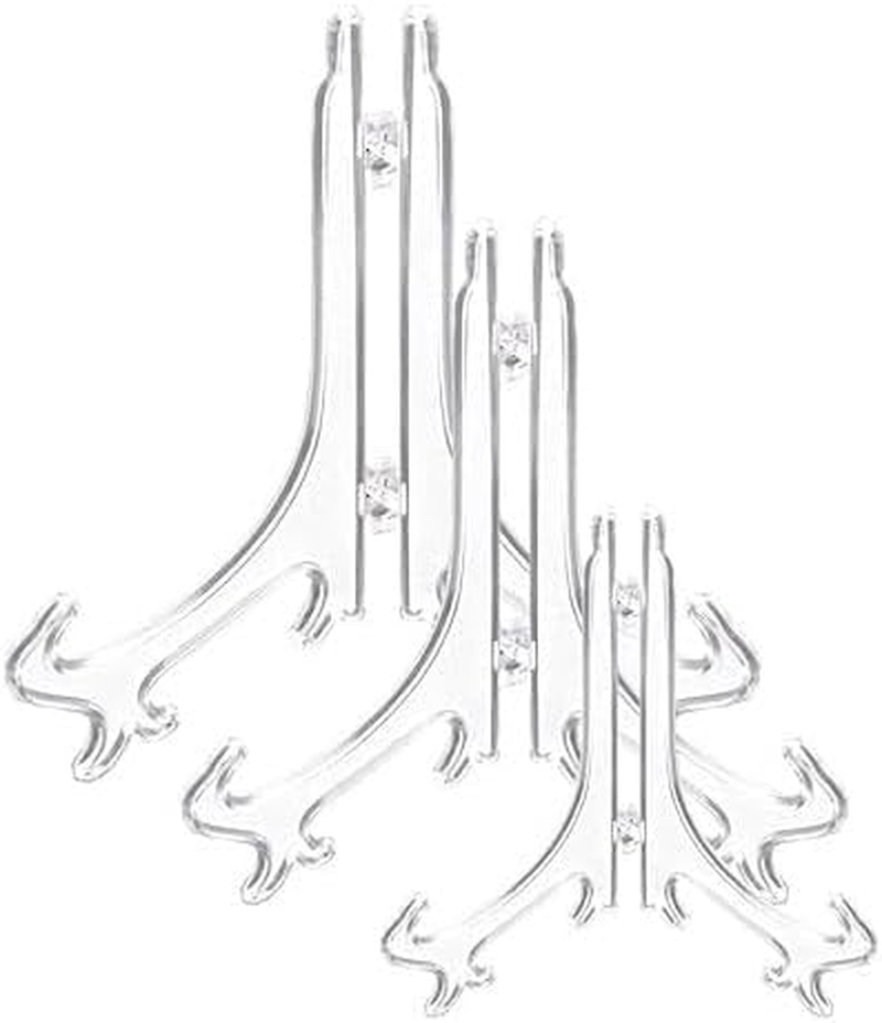 15Pcs Plastic Easels, 4/6/8 Inches Clear Easel Display Stand/Plate Holders to Display Pictures, Items image number 2