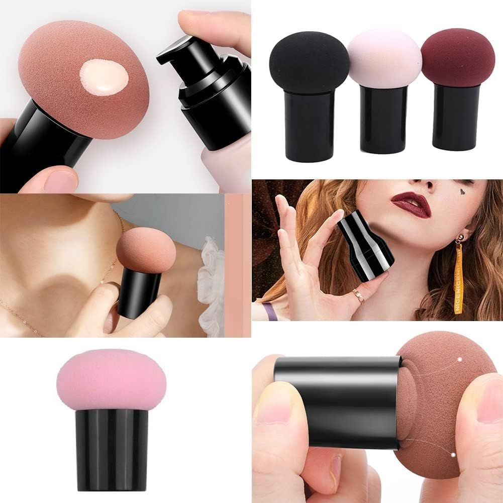 3 Pcs Foundation Sponge Powder Puff Mushroom Head Dry and Wet Makeup Puff Beauty Makeup Brush Foundation Makeup Tool (Style1, One Size) image number 3
