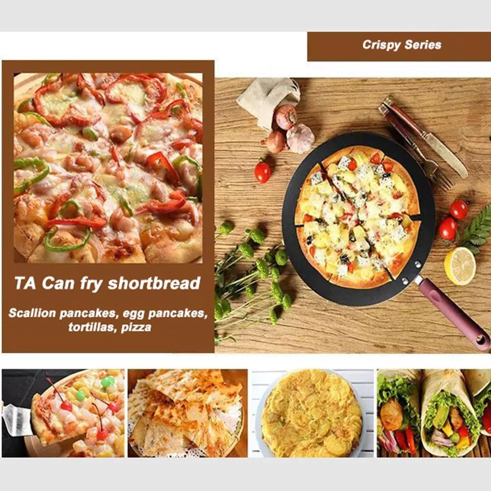 32Cm Nonstick Frying Indian Tava Dosa Chapati Pan Flat Skillet Griddle Pan image number 3