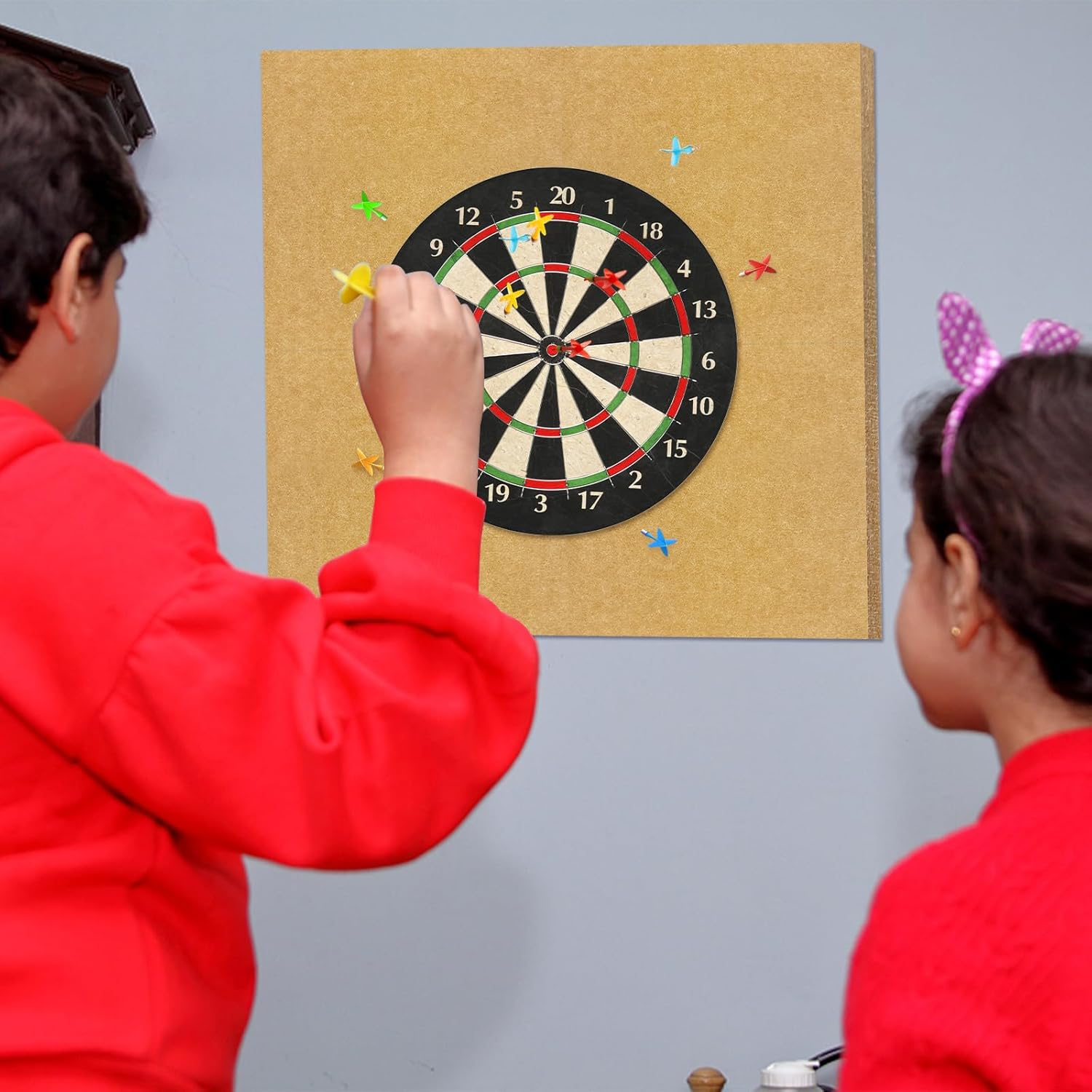 Dart Board Wall Protectors Dartboard Surround Cork Self-Adhesive Spliced Wall Surround Board Easy Assembly Dart Surround Cork Dart Board Wall Protector Tan image number 5