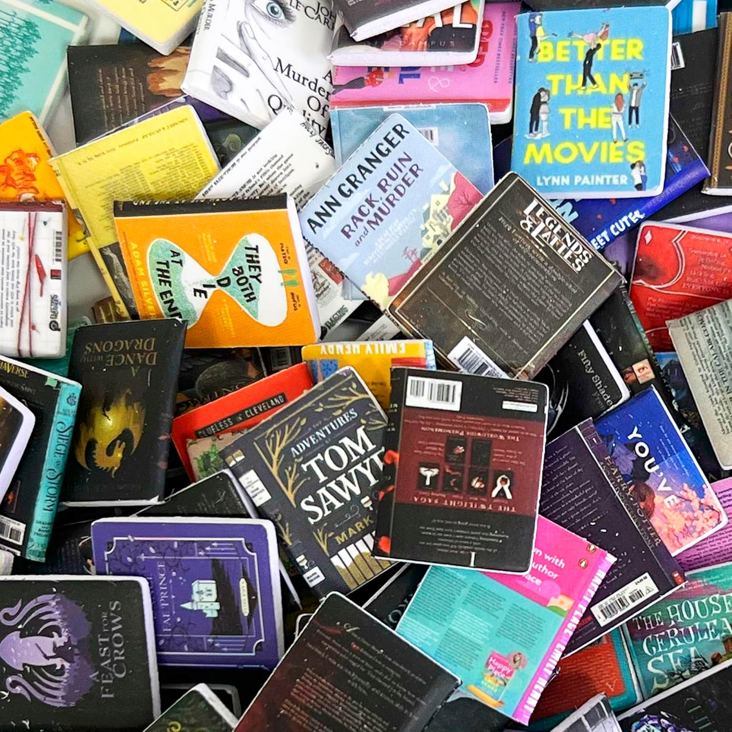 200 PCS Book Miniatures Set without Repetition, Mini Books for Anxiety Bookshelf, Dollhouse Decor, DIY Crafting, Accessories Mini Miniatures Books image number 5