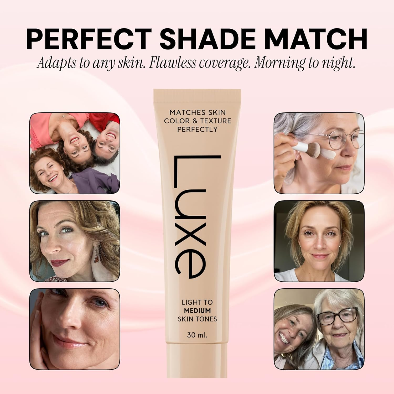 Luxe Color Changing Foundation for Women &ndash; Instantly Adapts to Your Skin Tone &ndash; Buildable Light-To-Medium Coverage &ndash; 12-Hour Wear &ndash; Natural Dewy Finish image number 4