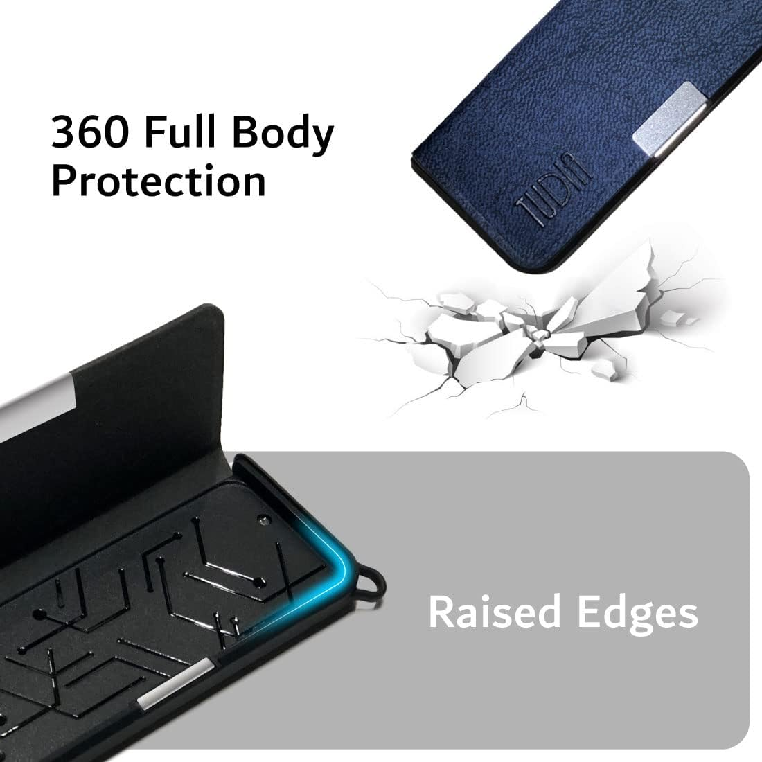 Kardiamobile Case, TUDIA Slim-Fit Heavy Duty [Merge] Extreme Protection/Rugged but Slim Case for Kardia Mobile (Blue) image number 3