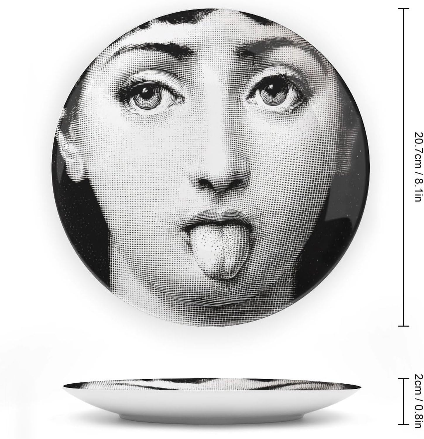 Lina Cavalieri Plate, Wall Decorative Plate, Mysterious Face Plate Wall Hanging Decoration,Including Bracket and Special Spring Hook, 8 Inch, S7 image number 4