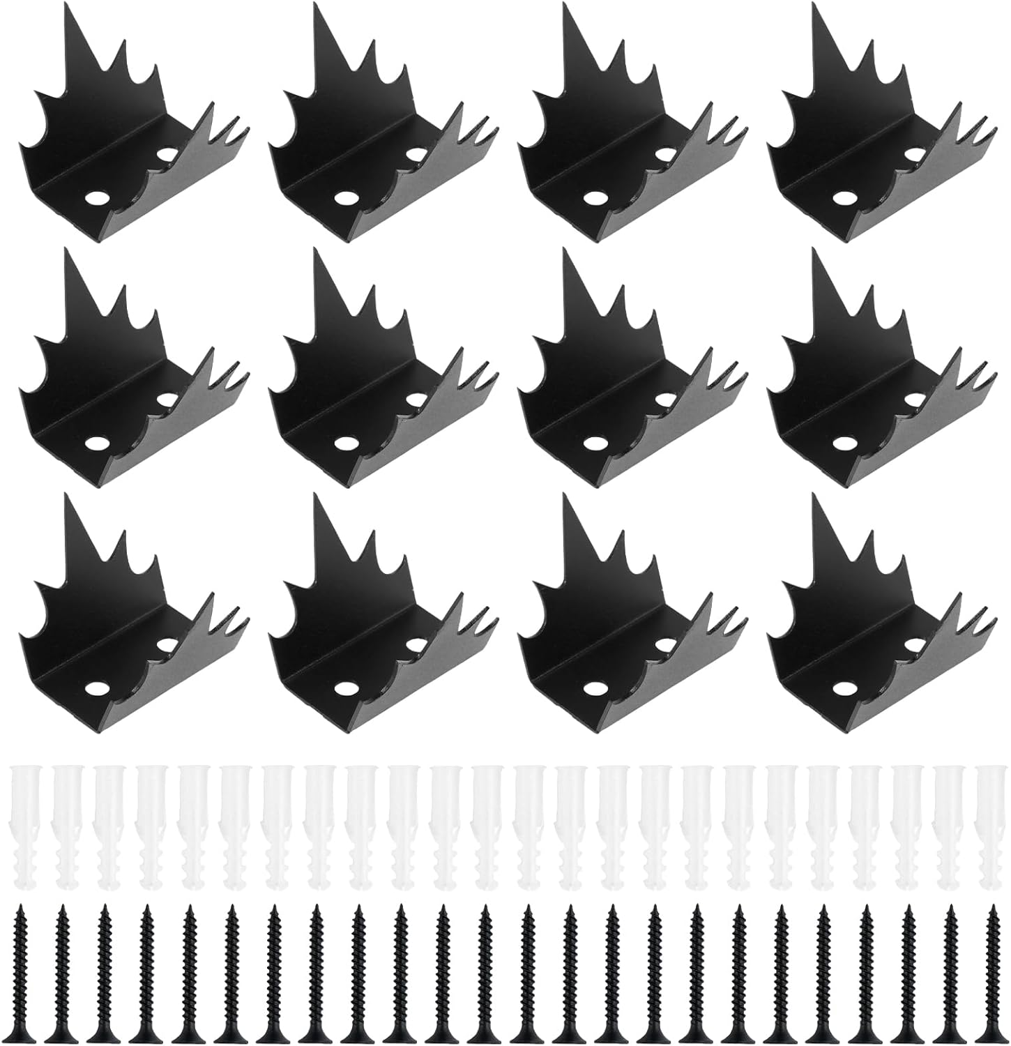 12Pcs Fence Wall Spike Metal Anti-Climb Fence Security Spike with Screw Rust-Proof Intruder Deterrent Spike Sturdy Home Safety Spike for Outdoor Fence Wall ZHAZHAMO image number 3