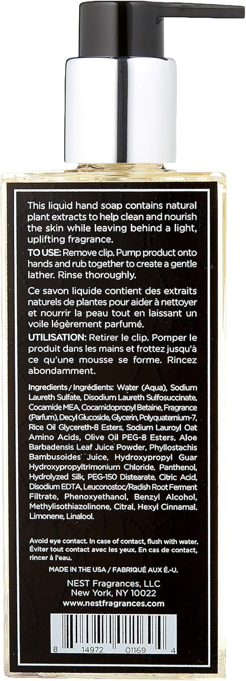 NEST Fragrances Scented Liquid Hand Soap- Grapefruit, 10 Fl Oz