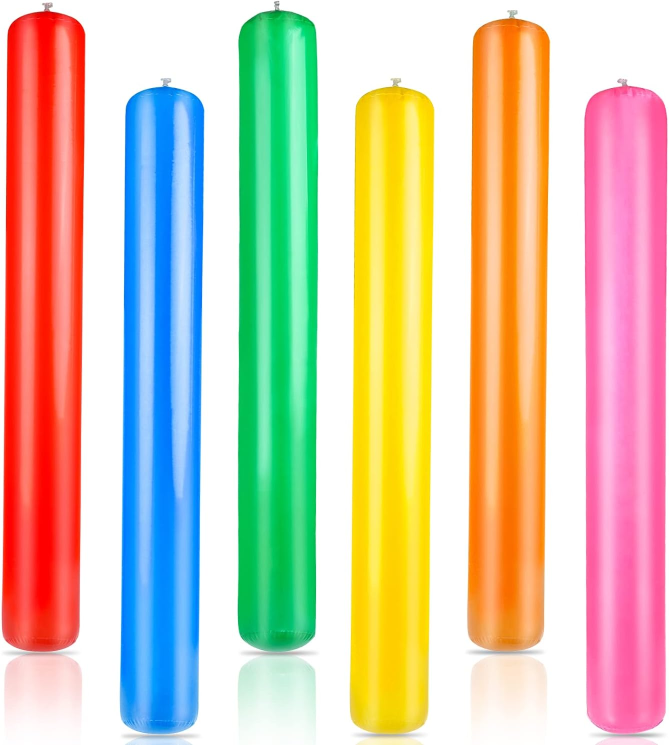 KIMOBER 6PCS Inflatable Pool Sticks,Colorful 41.3 Inch Giant Blow up Pool Swimming Noodles Water Float for Swimming Pool Beaches Lake Party Decor image number 1