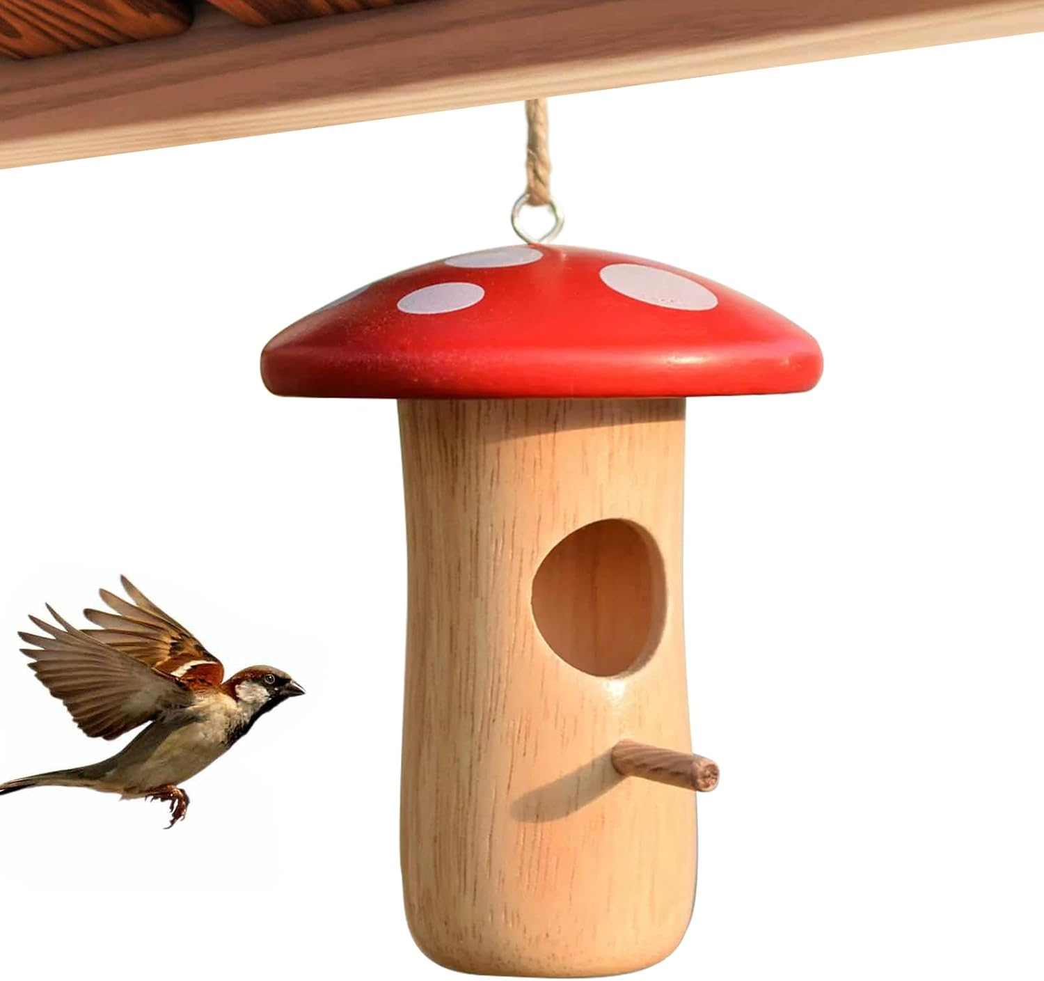Hummingbird Houses for outside - Humming Bird Box for Nesting | Wooden Mushroom Cottage Animal Shelter Garden Hut for Outdoor Yard Tree Balcony Patio Courtyard