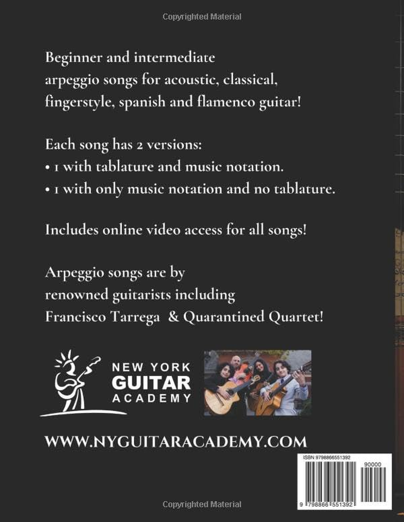 Arpeggio Songs for Guitar: Beginner & Intermediate Arpeggio Songs for Acoustic, Classical, Fingerstyle, Spanish & Flamenco Guitar image number 1