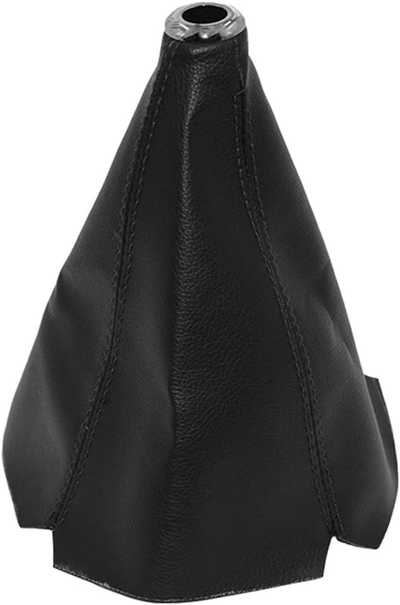 Universal Car Shift Knob Boot Dust Cover, Shift Boot Cover, Made of Pu Leather with Black Seams Red Seams and Blue Seams (Black/Abs)
