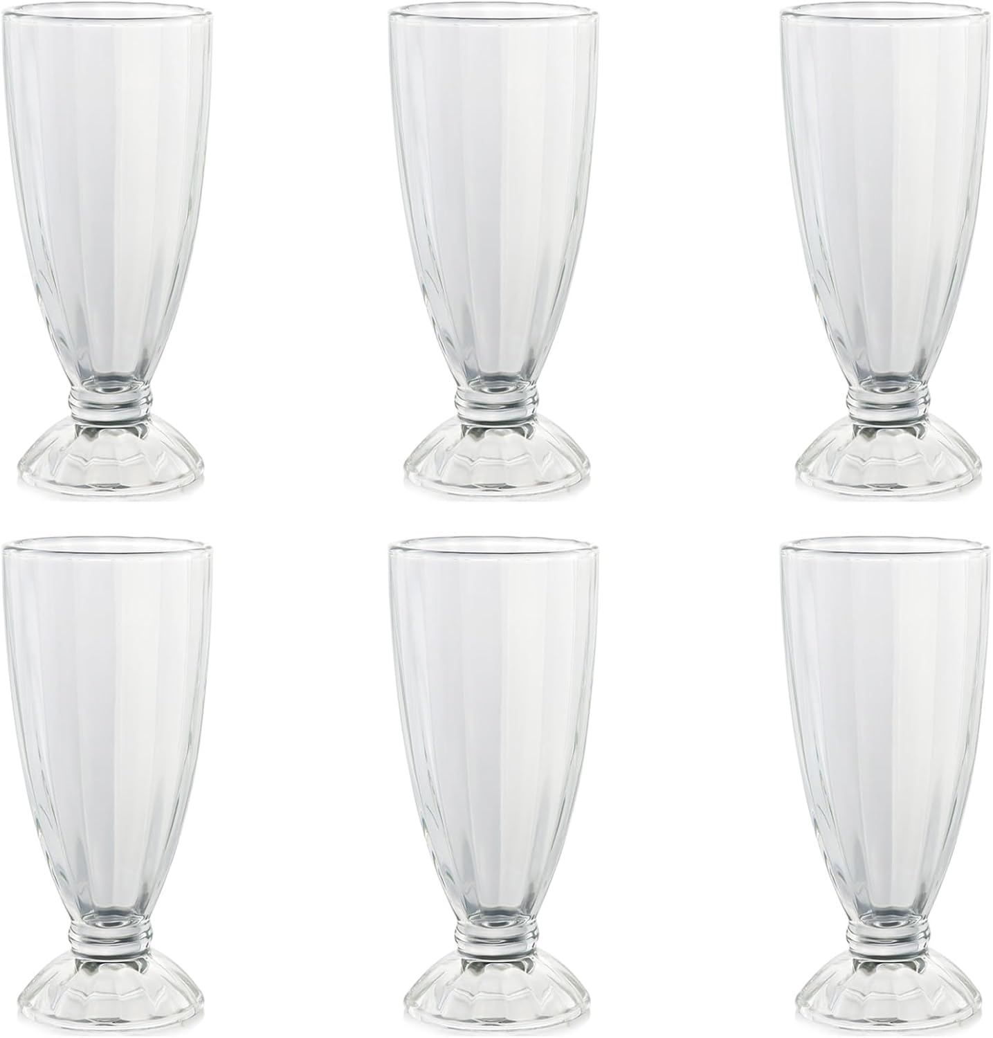 6Pcs Milkshake Glasses Clear Old Fashioned Soda Sundae Dessert Glasses Footed Elegant Glass Ice Cream Cups Fruit Parfait Cups Trifle Party Glass Pudding Cup for Sundae,Snack,Cereal,Fruit, image number 2