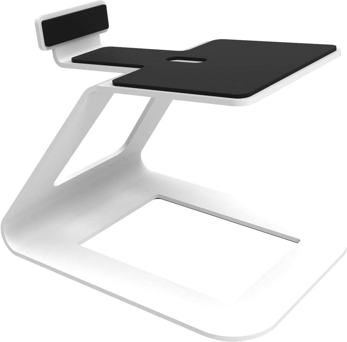 Kanto SE6W Elevated Desktop Speaker Stands for Large Bookshelf Speakers & Full-Size 5&rdquo;-7&rdquo; Studio Monitors | 6.9&rdquo; Tall | Supports 22 Lb | Damping 2.5 Mm Silicone Padding | &frac14;&rdquo;-20 Mounting | White | Pair - Black image number 5