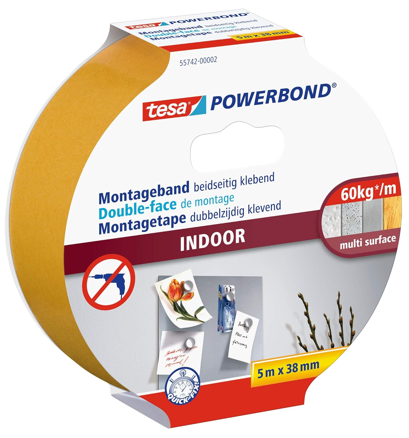 Tesa UK Powerbond Indoor,5M X 19Mm,55741-01-00 image number 5