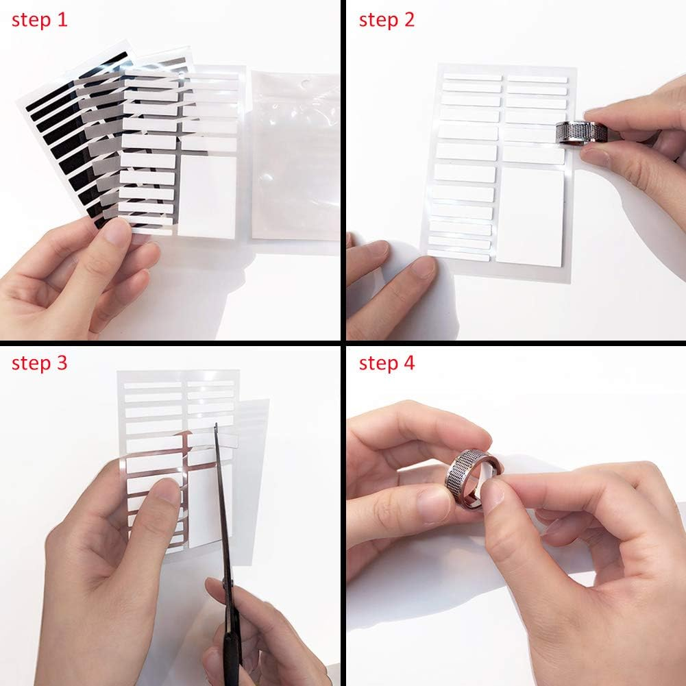 Urlighting Invisible Ring Size Adjuster 3 Sheets for Loose Rings - Loose Ring Size Adjuster, Jewelry Guard, Tightener,Spacer, Sizer, Fitter for Fixing Wide Rings, Multi-Size Ring Resizer, 54 Pcs+3 DIY Zone image number 3