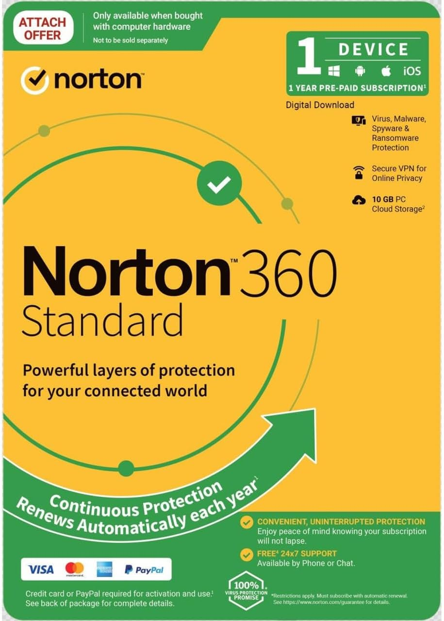 Norton 360 Standard Empower 10Gb Au 1 User 1 Device OEM Antivirus Software