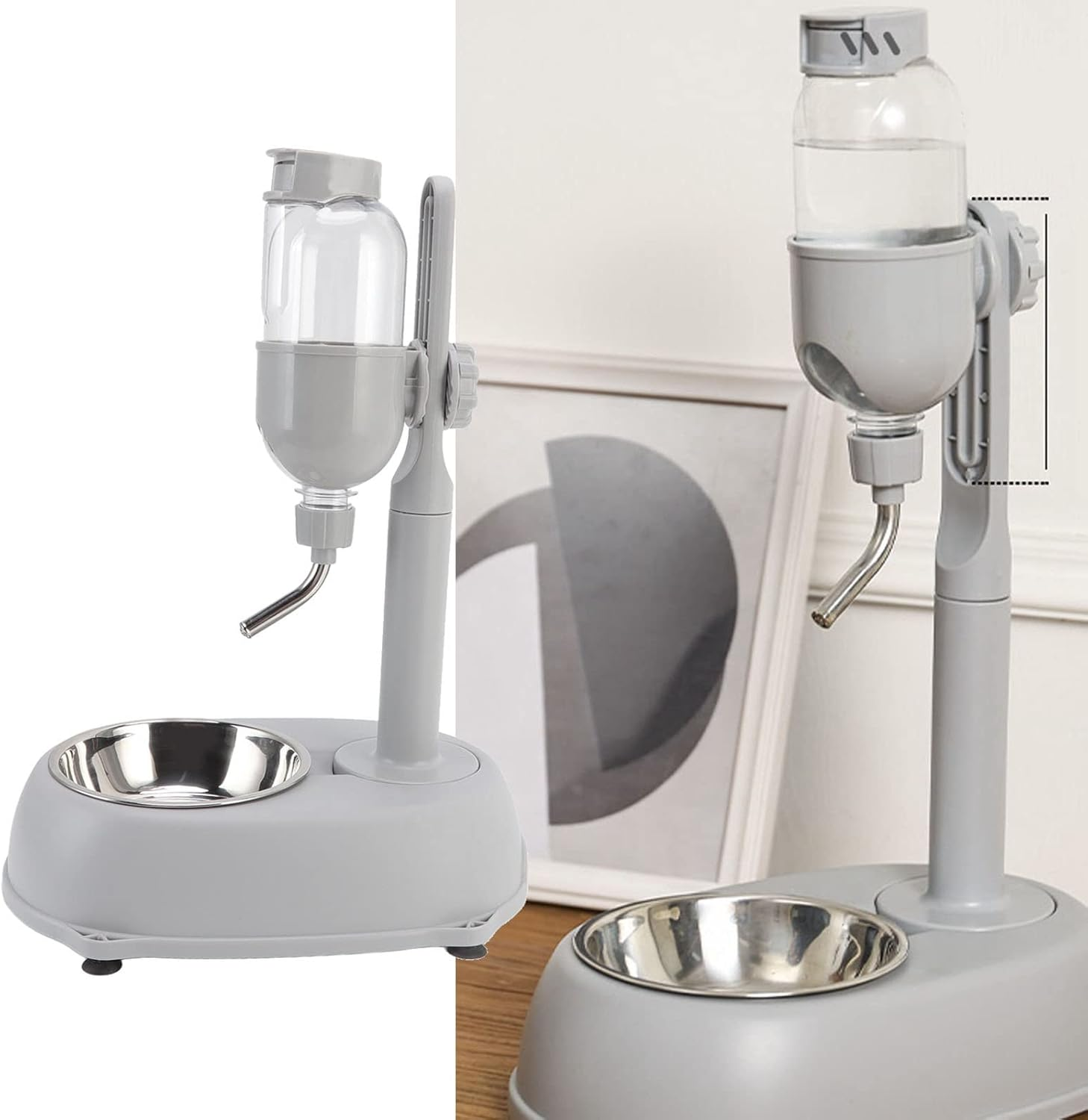 Standing Water Dispenser for Pets, 500 Ml Dog Drinking Fountain, Height Adjustable, Automatic Pet Water Dispenser, Cat Dog Standing Bowl image number 5