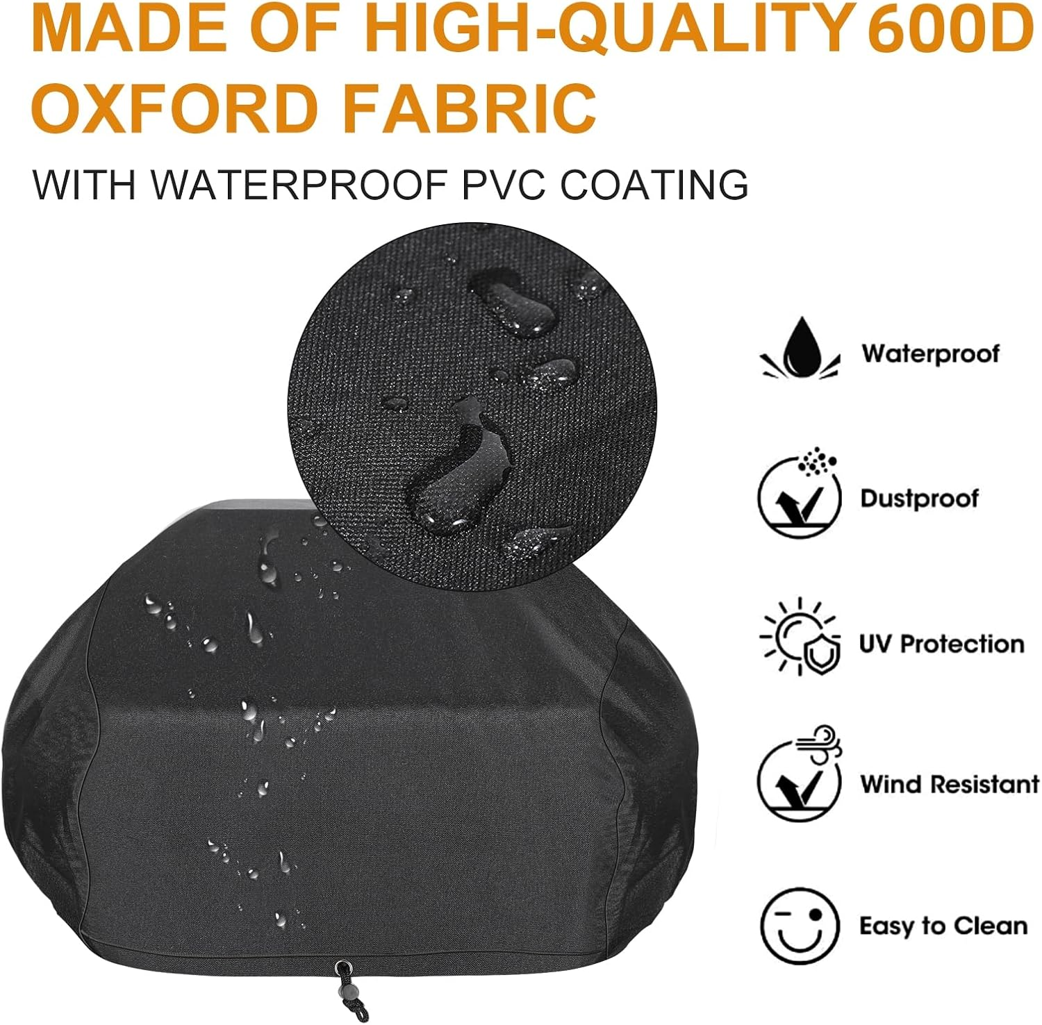 Amptaan Woodfire Outdoor Cover for Ninja Woodfire Pro XL Outdoor Oven OG800 and OG900 Series, Pizza Oven Cover with Adjustable Drawstrings and Elastic Bands, Pizza Oven Accessories image number 1