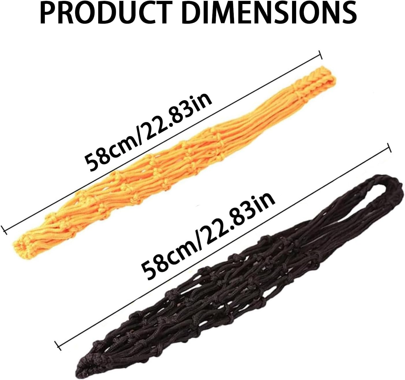 2 Piece Set of Ball Bags,Sports Storage,Basketball,Football,Volleyball Mesh Carry Bags,Nylon Mesh Ball Pockets (Black, Yellow) image number 1