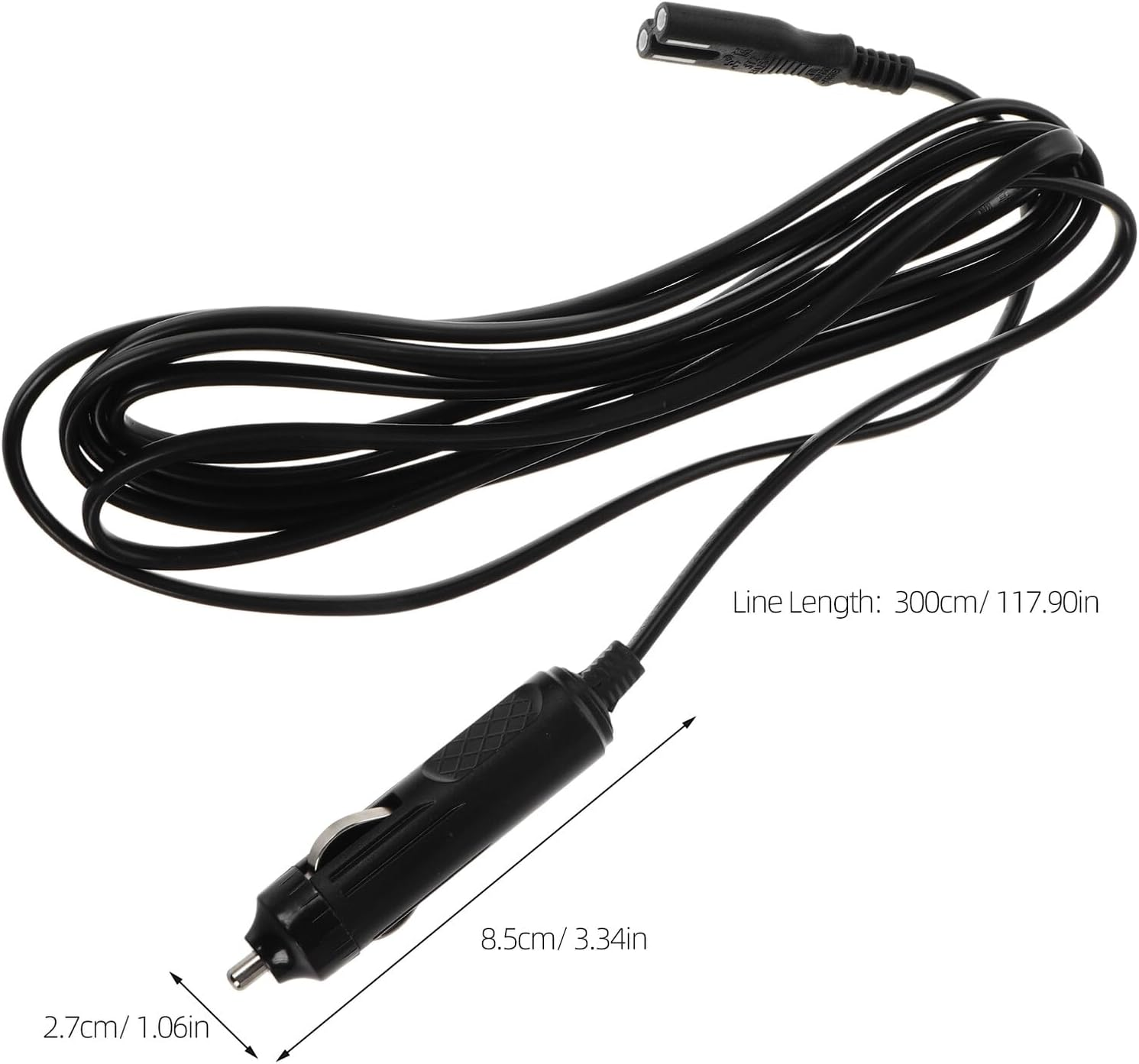 INOOMP Car Refrigerator Power Supply Cord with Overload Protection Portable Car Fridge Charger Cable for Automotive Use Replacement Power Adapter for Cooler Box and Camp Fridge image number 3