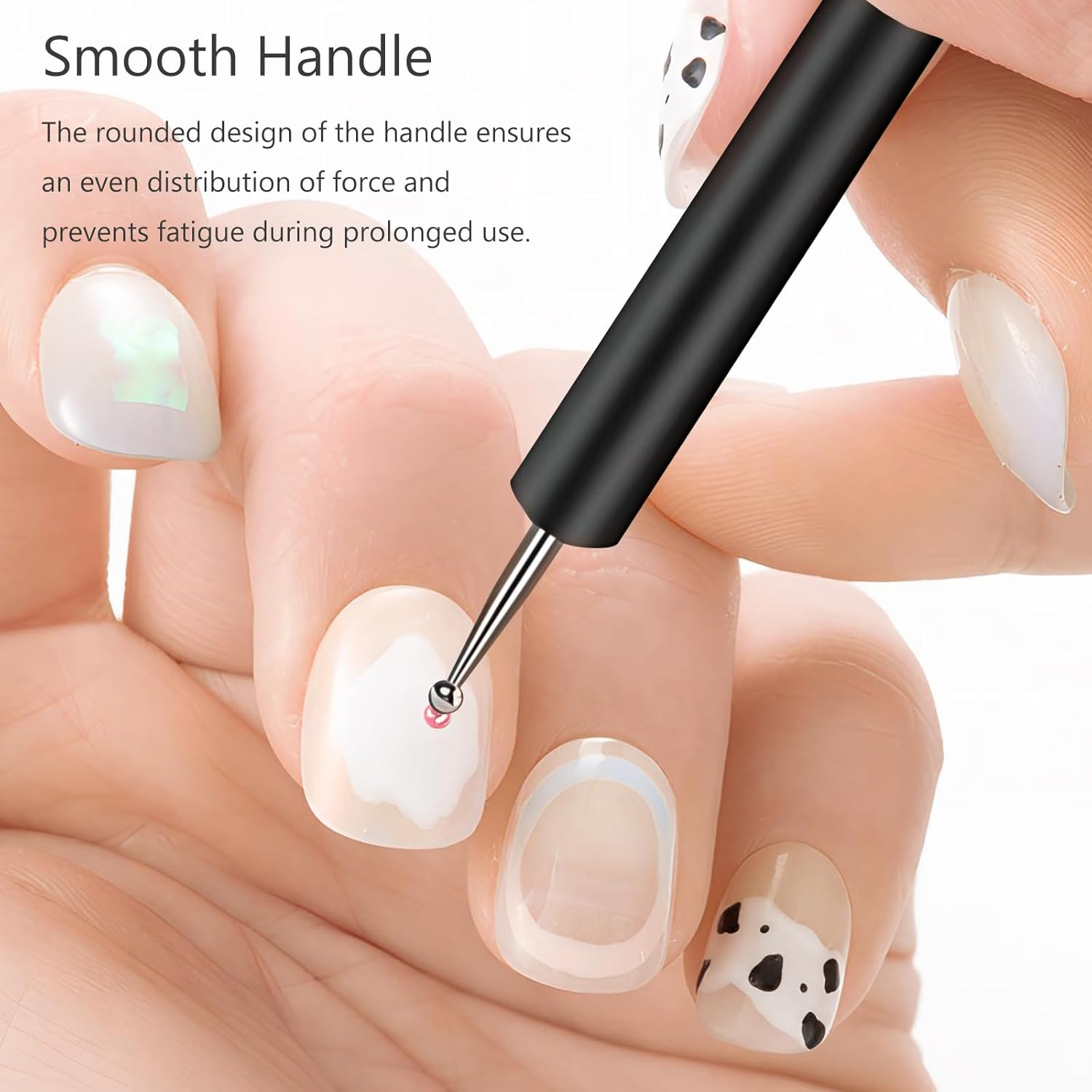 6 Pcs Nail Art Brush Set,Double Ended Fine Nail Liner Brush Dotting Pen Painting Tools with Nail Extension Gel Brush, Builder Gel Brush, Nail Art Liner Brush, Nail Dotting Pen for DIY Manicure, Black image number 2