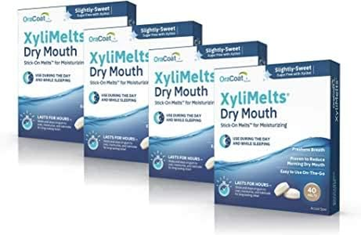 Oracoat Xylimelts Dry Mouth Relief Moisturizing Oral Adhering Discs Slightly Sweet with Xylitol, for Dry Mouth, Stimulates Saliva, Non-Acidic, Day and Night Use, Time Release for up to 8 Hours (80) 2 Packs image number 2