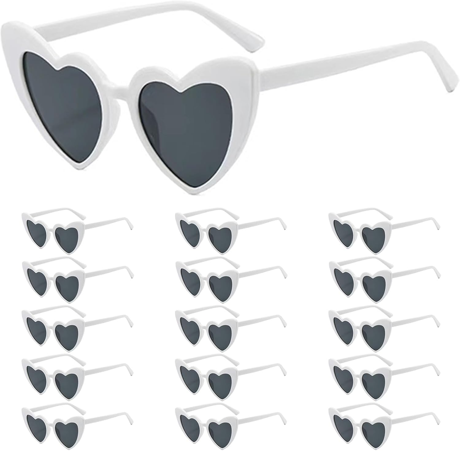 15 Pairs Heart Glasses for Women, UV 400 Protection Heart Shaped Glasses, Cute Heart Glasses Vintage Style Eyewear for Ladies, Fashion Party Decorations Supplies for Wedding Bachelorette