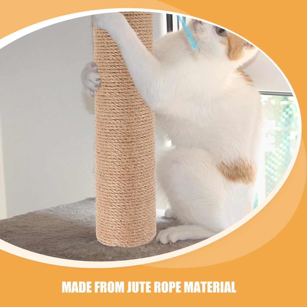 Homoyoyo 2Pcs 40Cm Sisal Cat Scratching Post Replacement Poles for Cat Tree DIY Accessories Small Sturdy Scratch Refill for Indoor Claw Health image number 6