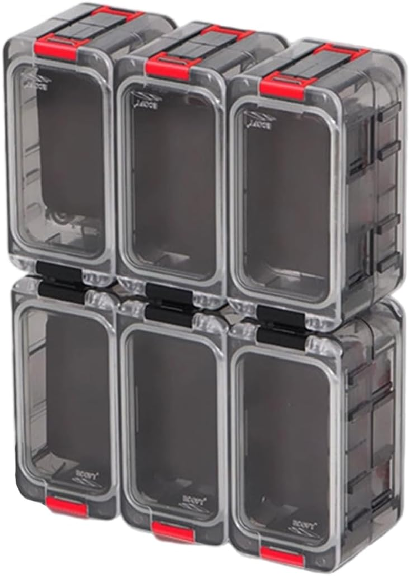 AIMALL Waterproof Fishing Hook Storage Box &ndash; 12Pcs Modular Tackle Organizer with Secure-Locking Latches, Magnetic Pad, and Multi-Directional Splicing for Rock & Boat Fishing image number 2