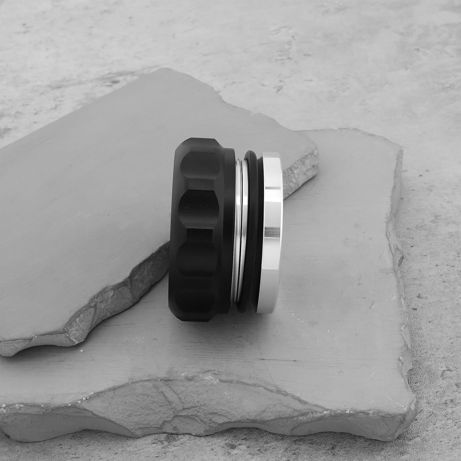 Ecsing Car 2 Inch Weld-On Filler Neck Oil Cap Aluminium Alloy Cap for Oil Tanks Fuel Tanks Water Tanks Dry Fuel Tanks, Black image number 4