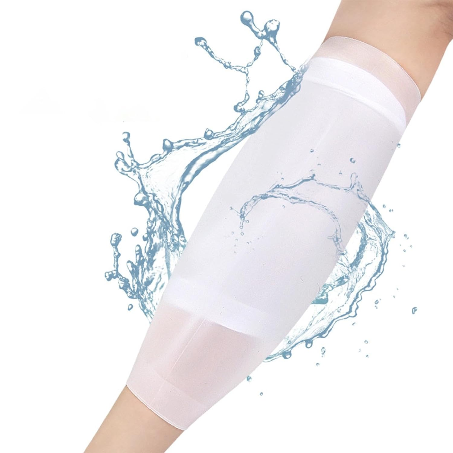 Elbow Silicone Sleeve, Arm Cover Dressing Silicone Sleeve for Shower - Keeps Elbow Dressing Dry Plaster Protector with Cotton Liner for Bathing, Shower image number 6