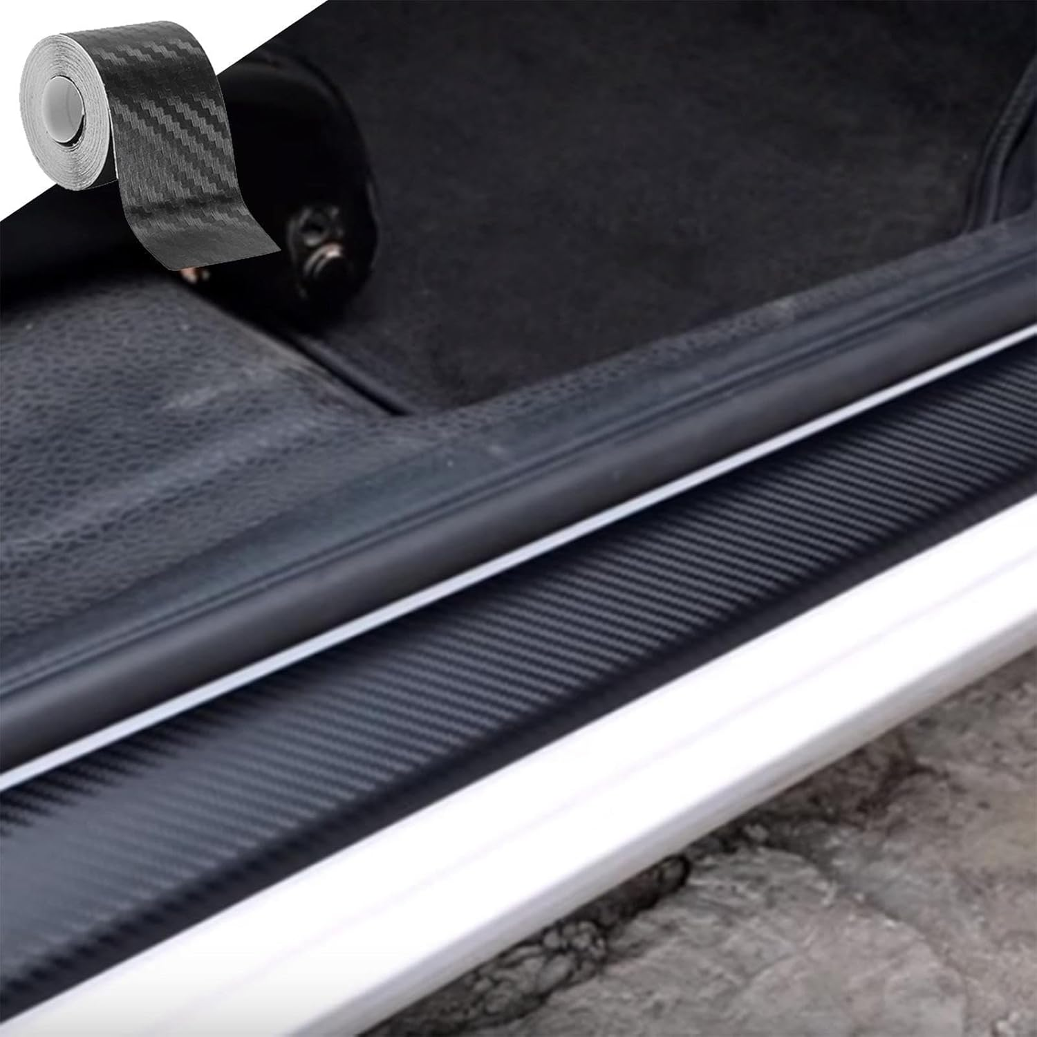 Carbon Fiber Film, Detailing Film Car Tape Wrap Stickers, Waterproof -Adhesive Twill Weave Sheet Sticker, Anti-Scratch Sticker for Car Dashboard, Bumper Swan-Au image number 6