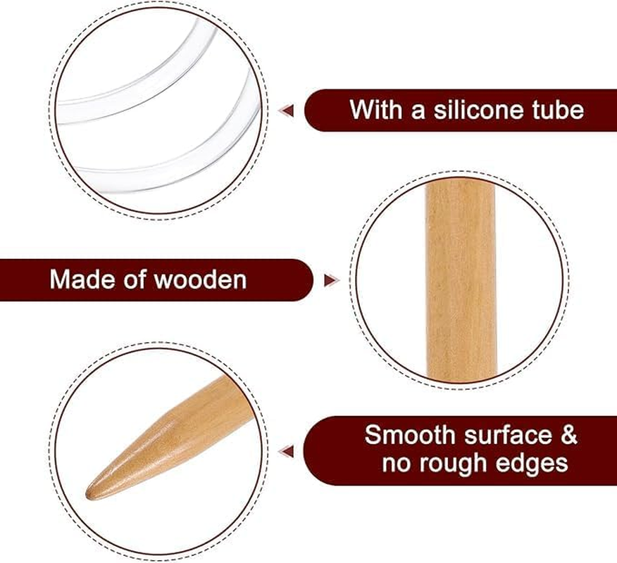 3Pcs Jumbo Wooden Circular Knitting Needle,Circular Natural Wood Jumbo Needle round Braided Knitting Needle,Jumbo Wooden round Knitting Needle,Large Wood Circular Knitting Needle,Jumbo Knitting Needle