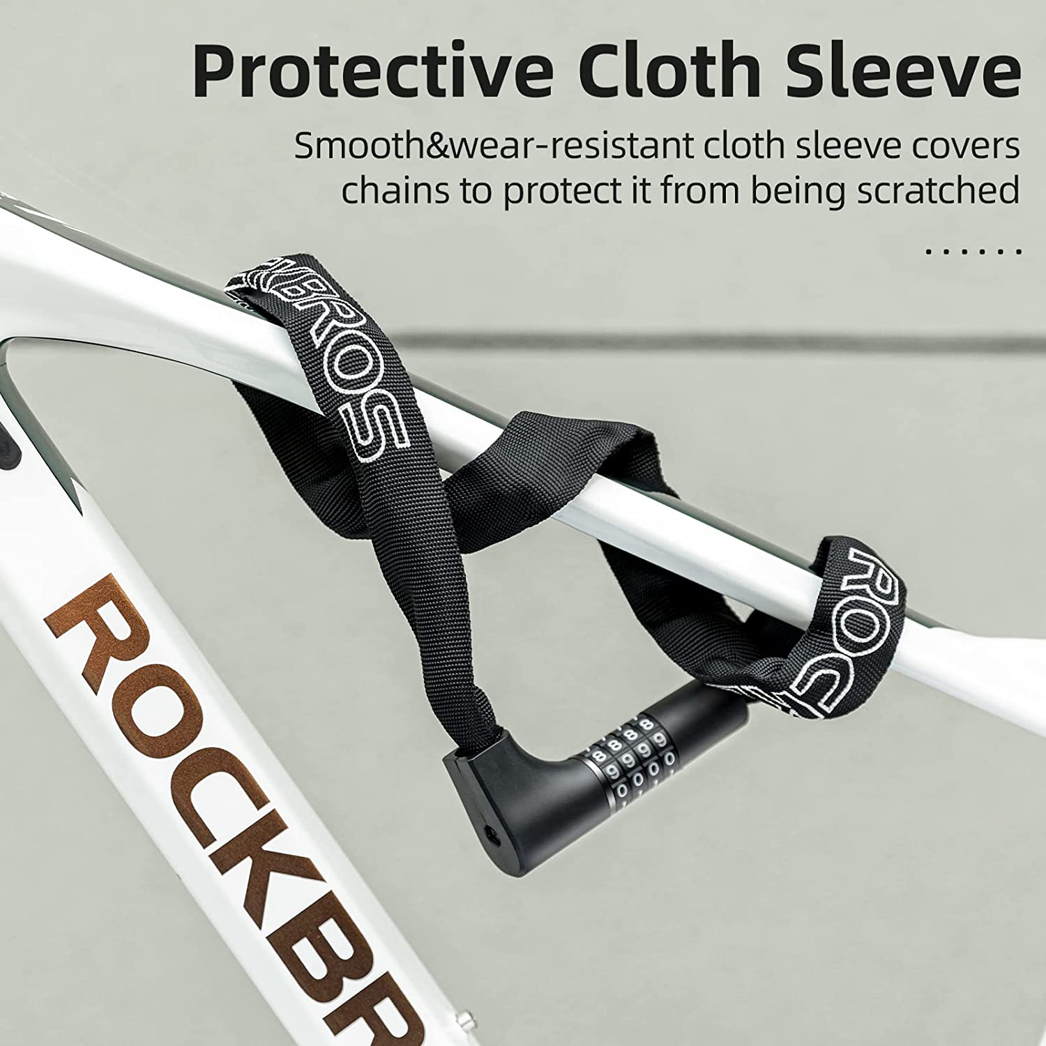 ROCKBROS Bike Lock Chain Bicycle Lock 3.2FT Security Anti-Theft Bike Chain Lock Resettable Combination Bicycle Chain Lock Bike Locks for Bike, Motorcycle, Bicycle, Door, Gate, Fence, Grill with 2 Keys image number 6