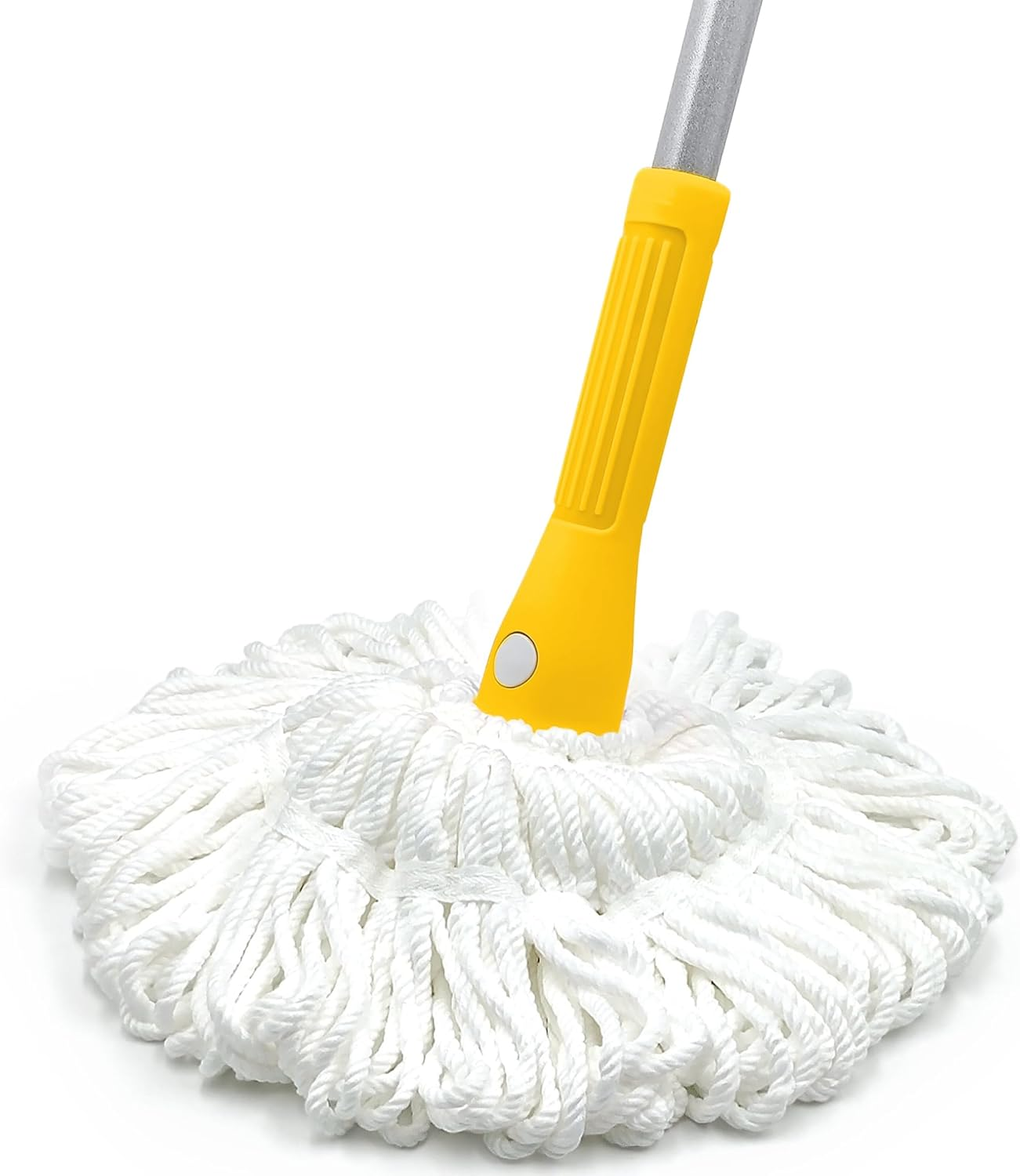 JEHONN Twist Mop with 146 Cm Long Handle, Self Wringing String Mop for Floor Cleaning, Washable Microfiber Mop for Hardwood Vinyl Tile Marble Laminate Home Office Kitchen (Yellow)