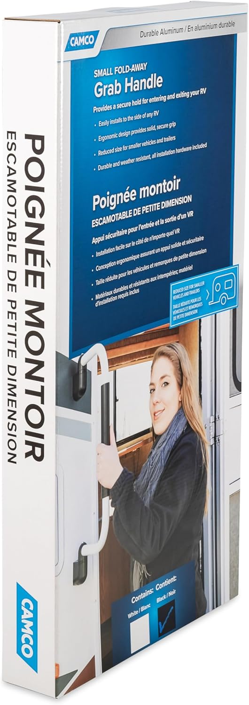 Camco 42197 Fold-Away Grab Handle (Short - Black) image number 3