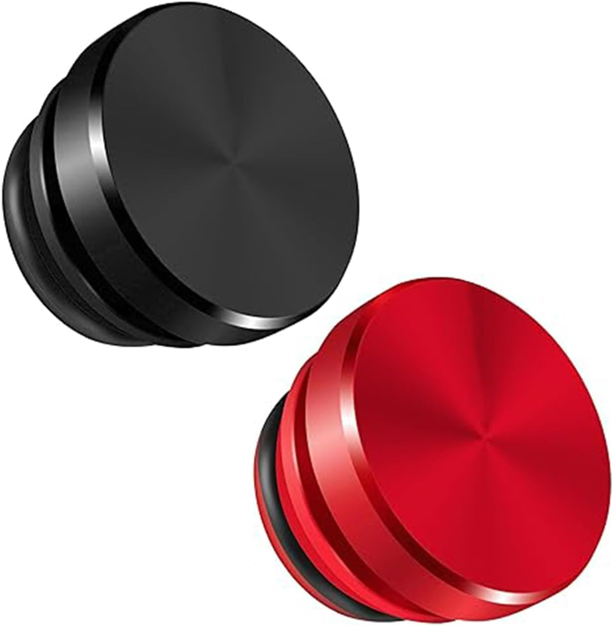 2 Pcs Red & Black Aluminum Alloy Cigarette Lighter Dust Plug - 12V Socket Cover Cap, Dustproof Protection for Car Accessory Ports, Decorative Vehicle Lighter Plug Cover