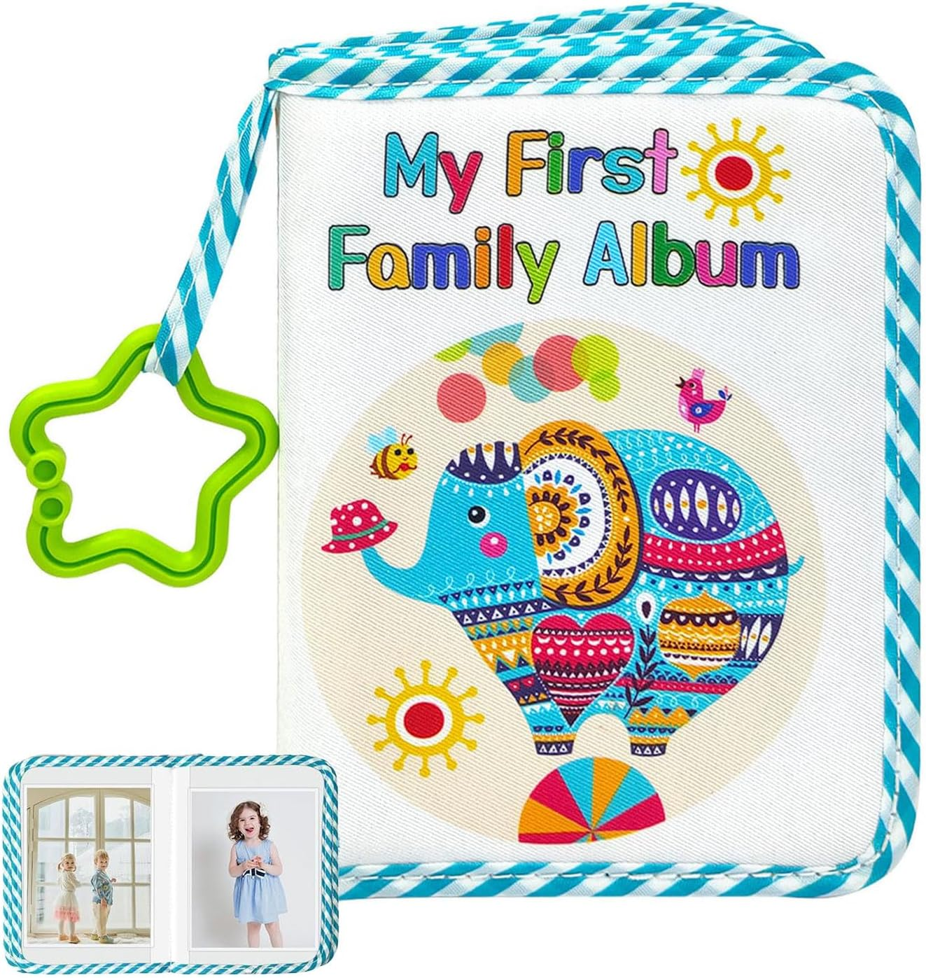My First Photo Album for Baby, Soft Photo Cloth Book for Baby Holds 17 4X6 Photos,Toddler Photo Album with Safety Mirror,Soft Cloth Photo Book for Memory Album Show image number 6