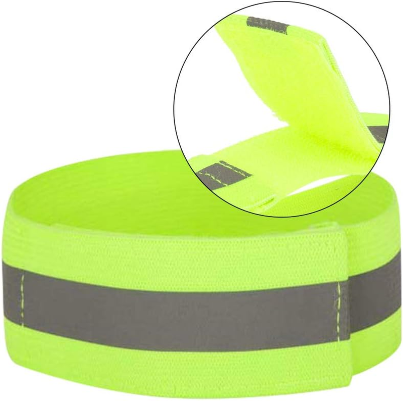 4PCS High Visibility Armbands, Elasticated Ankle Bands Hi Vis Reflective Running Armbands Wristbands Slap Armbands Reflector Strips Safety Bands for Running Walking Cycling Jogging Nigh Outdoor Safety image number 4