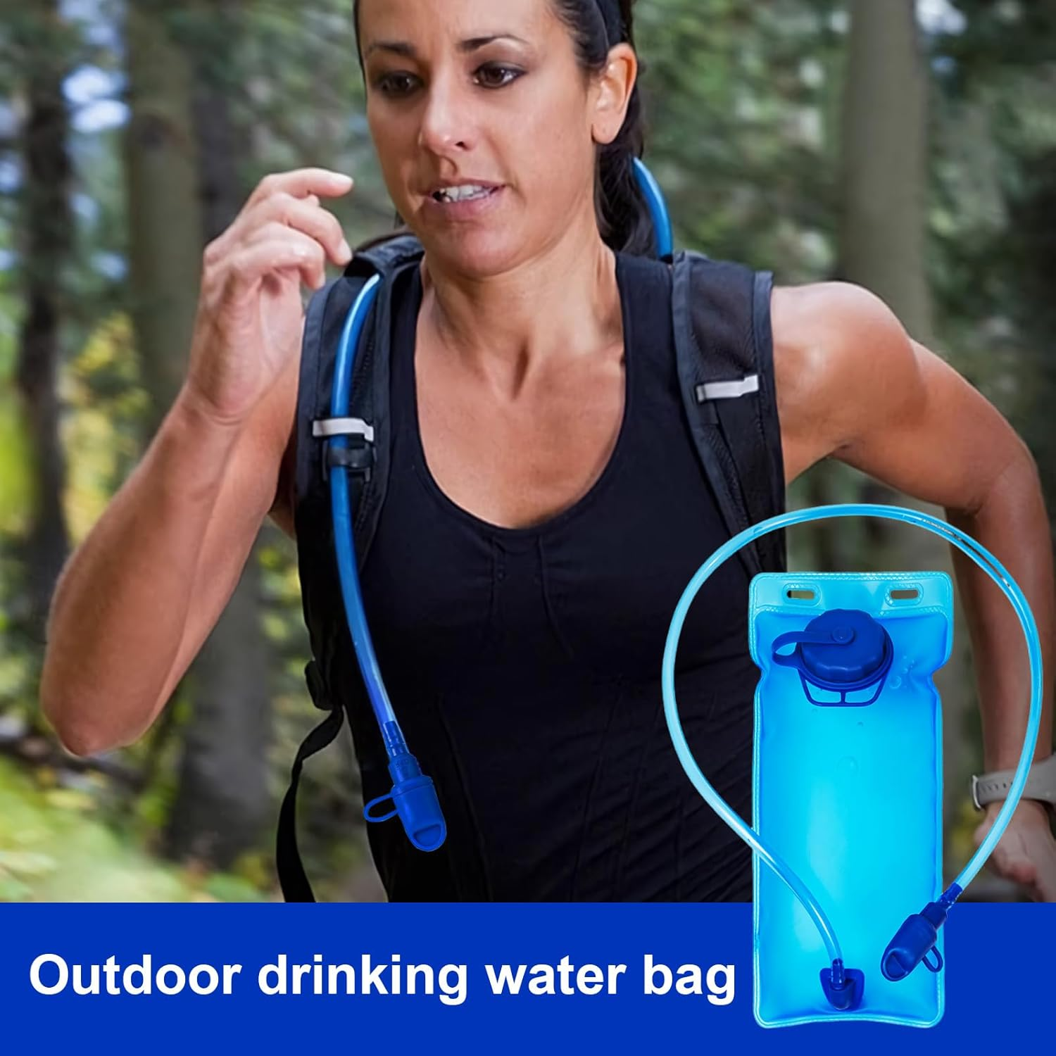 1.5L/2L/3L Hydration Bladder,Bpa-Free Leak Proof Water Storage Bag, Large Capacity Water Pouch Hydration Pack for Camping Cycling Running image number 6