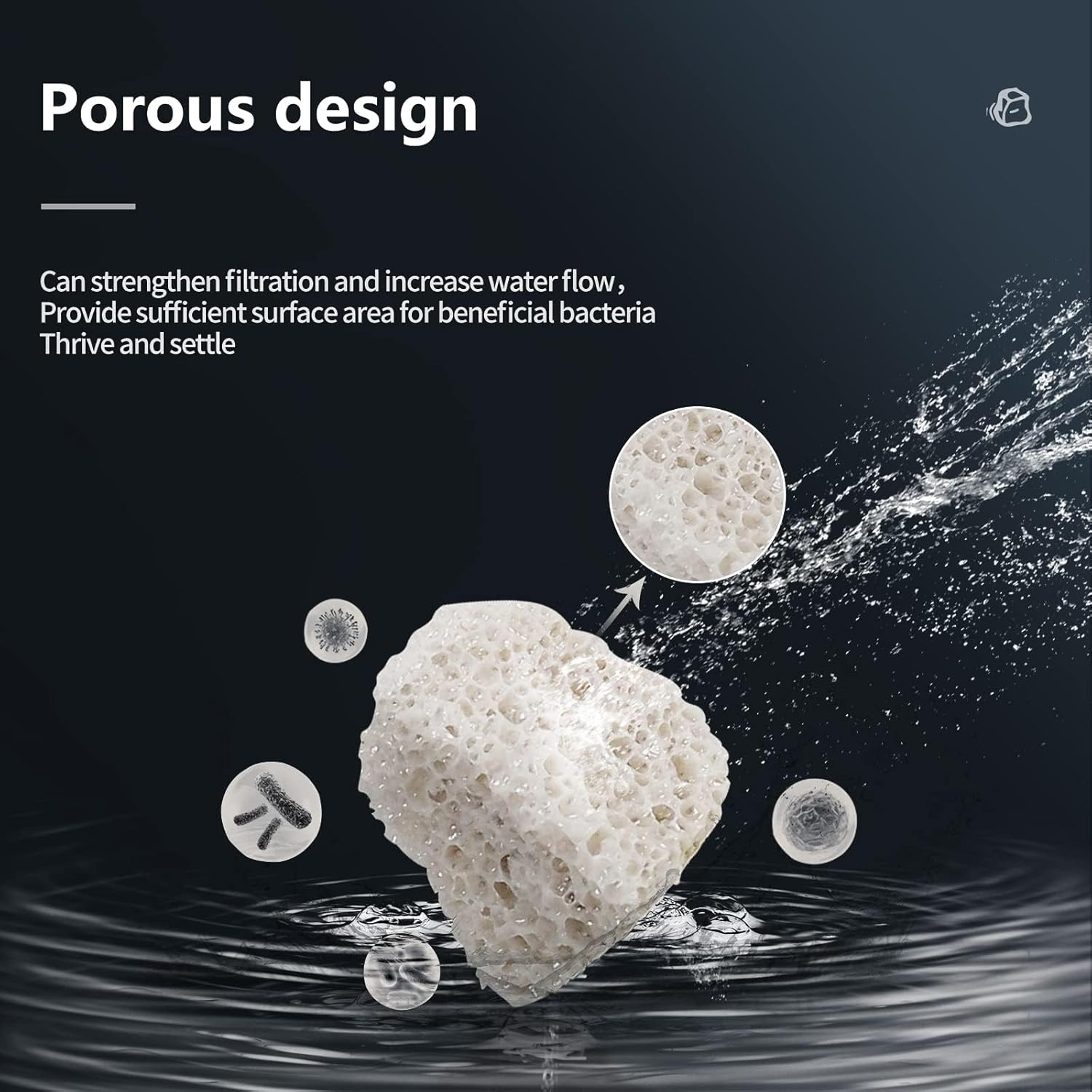 Boxtech Aquarium Filter Media, 1.2 Inch Floating Ceramic Bio Media with Porous Massive Surface Area for Freshwater and Saltwater Fish Tank（400G） image number 3