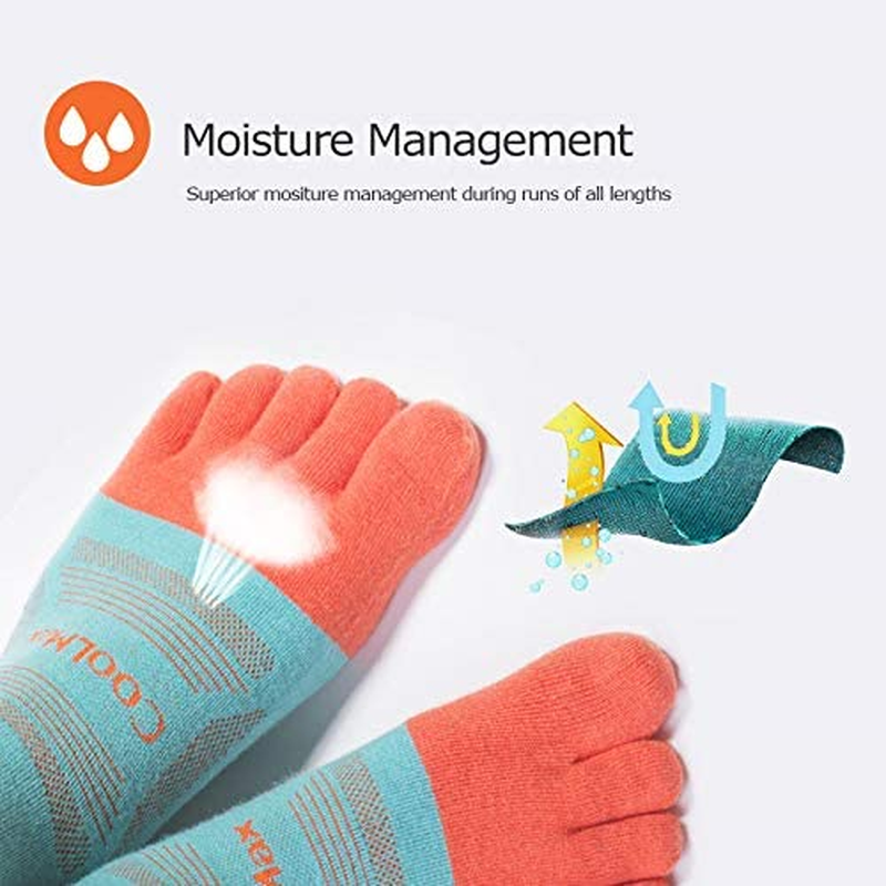 3 Pack Sports Low Cut Socks Men Women Toesocks Arch Support No Blister Five Finger Toe Socks image number 5