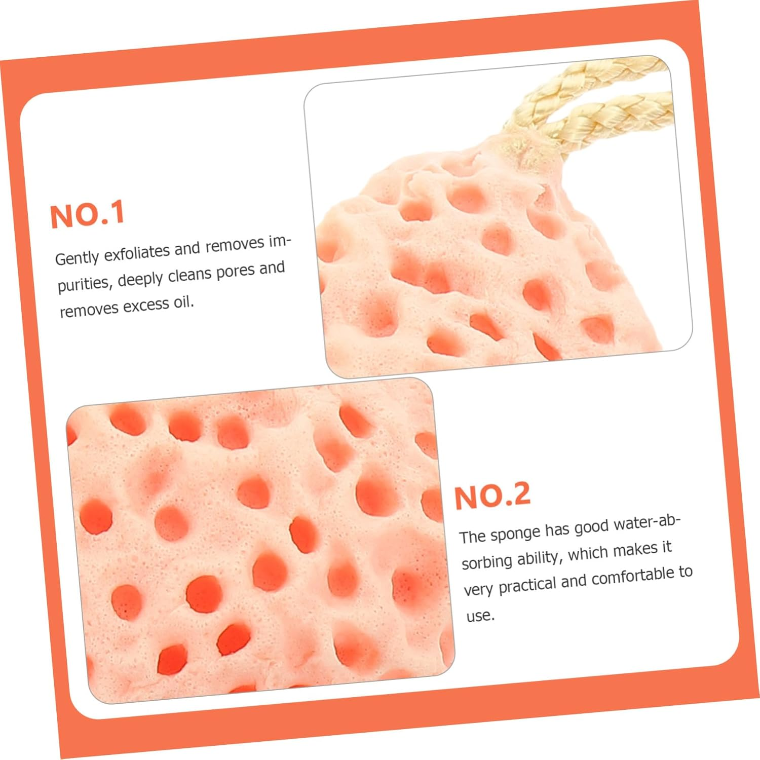 ZUNOXAZ 3Pcs Facial Sponges Gentle Exfoliating Wash Sponges for Face Cleansing Portable Lightweight for Travel Use for All Skin Types image number 1