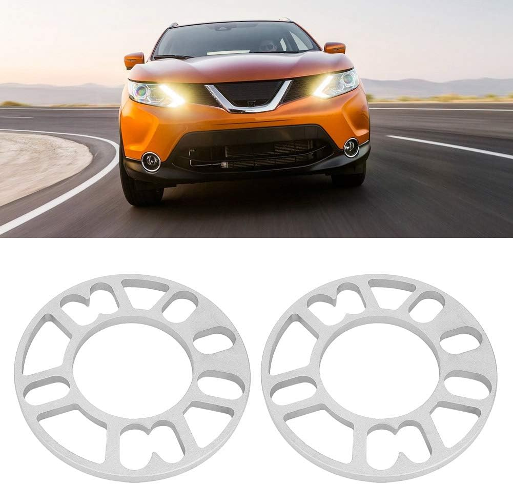 2 X 10Mm Aluminium Alloy Wheel Spacers Universal Fit 4/5 Bolt Wheel Discs Ideal for Preventing Tyre Abrasion Silver image number 6