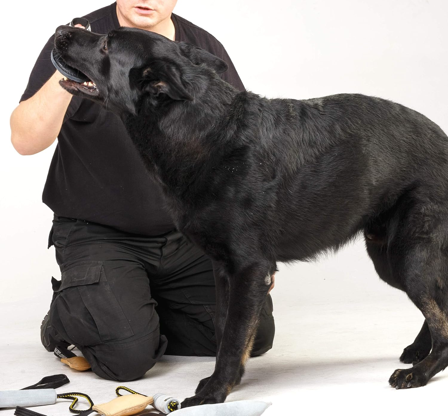 Dingo Gear Bite Tug Genuine Leather Handmade Tough Toy for K9 Dog Training and Play S00229, Black image number 5